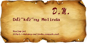 Dékány Melinda névjegykártya