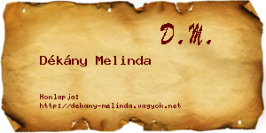 Dékány Melinda névjegykártya